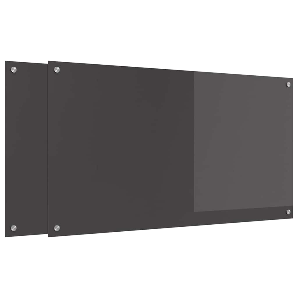 vidaXL Πίσω Πάνελ Κουζίνας 2 pcs Σκούρο Γκρι 110 x 60 cm
