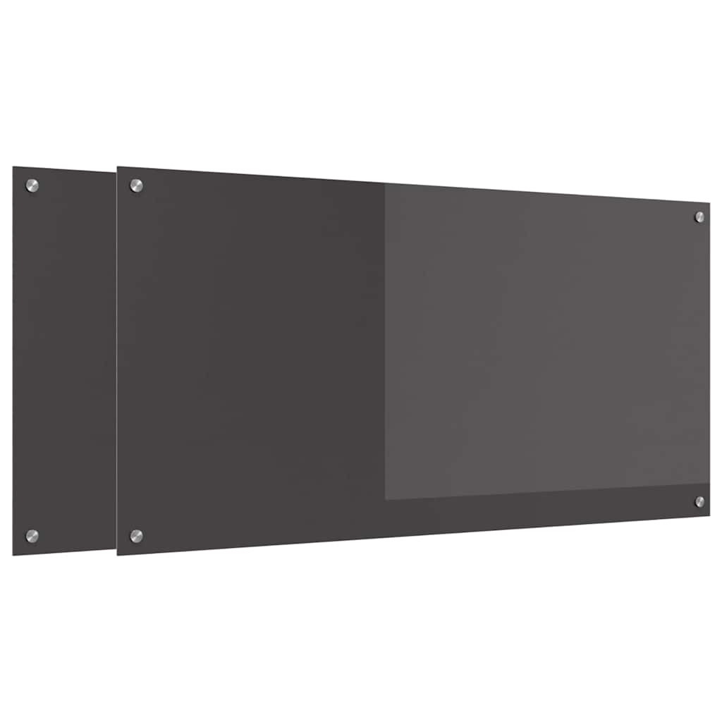 vidaXL Πίσω Πάνελ Κουζίνας 2 pcs Σκούρο Γκρι 120 x 60 cm