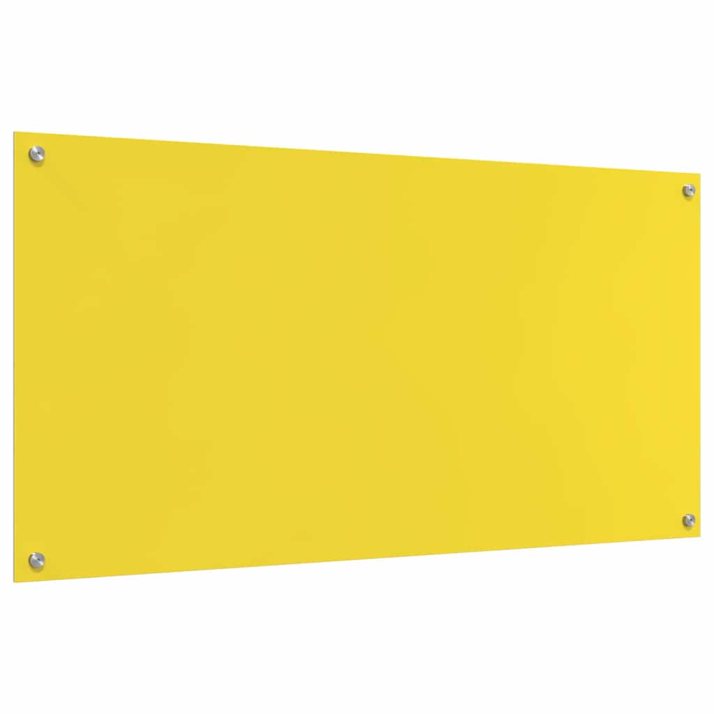 vidaXL Πίσω Πάνελ Κουζίνας 2 pcs Κίτρινο 120 x 60 cm σκληρυμένο γυαλί