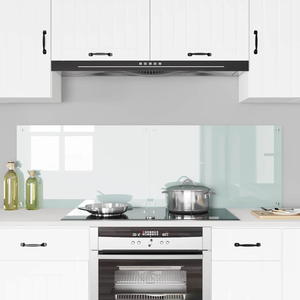 vidaXL Πίσω Πάνελ Κουζίνας Λευκό 80 x 50 x 0.8 εκ. σκληρυμένο γυαλί