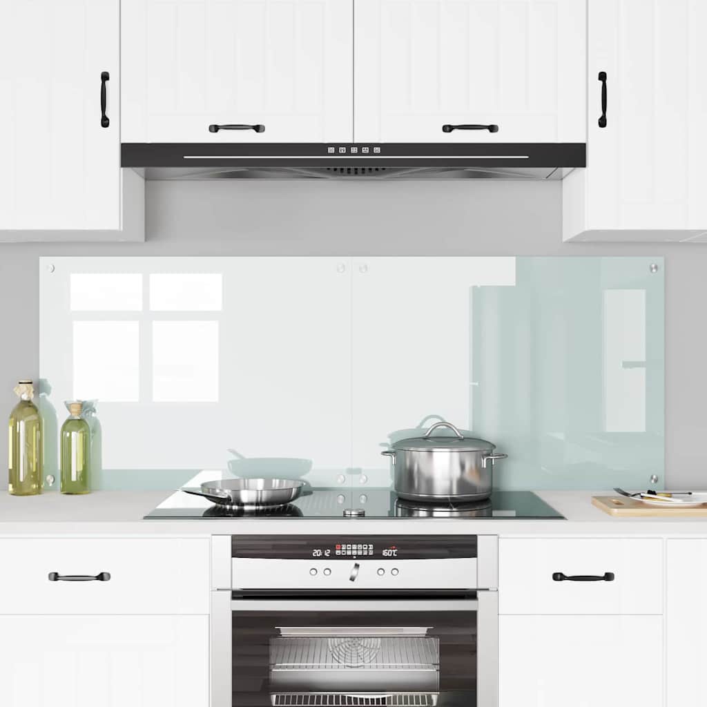 vidaXL Πίσω Πάνελ Κουζίνας Λευκό 80 x 60 x 0.8 εκ σκληρυμένο γυαλί