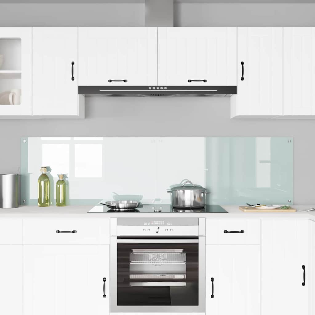 vidaXL Πίσω Πάνελ Κουζίνας Λευκό 100 x 50 x 0.8 εκ σκληρυμένο γυαλί
