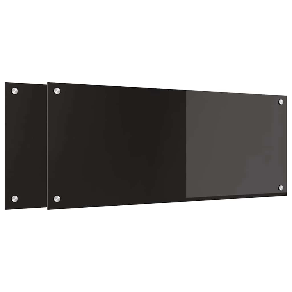 vidaXL Πίσω Πάνελ Κουζίνας Μαύρο 100 x 40 x 0.8 εκ σκληρυμένο γυαλί