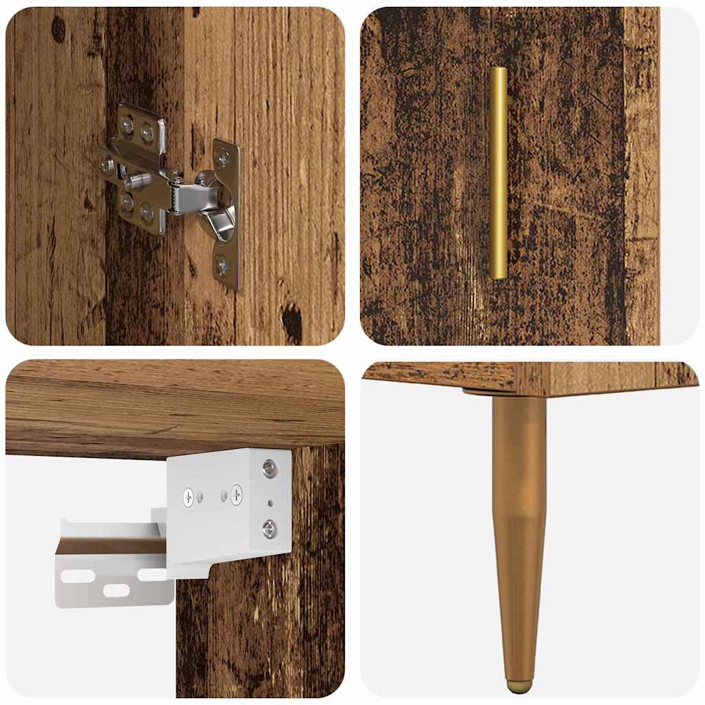 vidaXL Highboard Παλιό Ξύλο 69,5 x 34 x 180 εκ. Επεξεργασμένο ξύλο