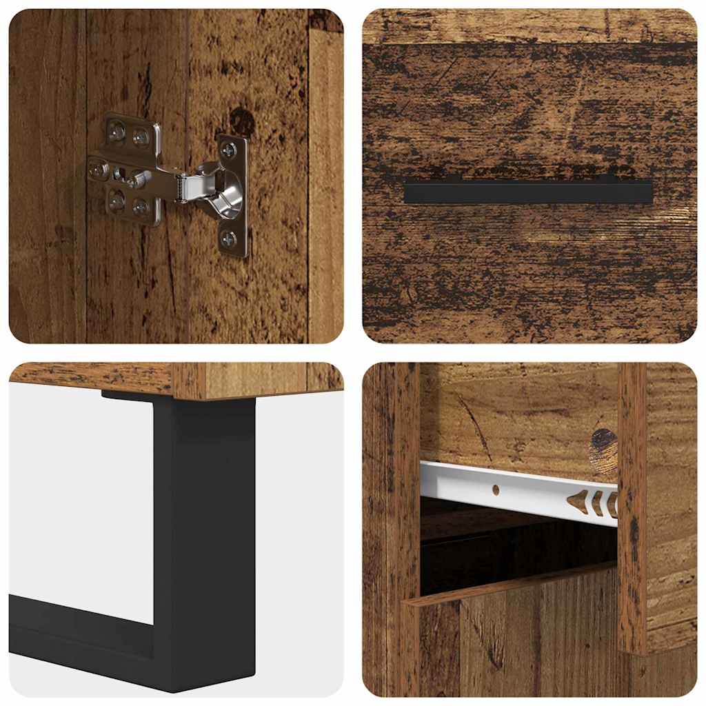 vidaXL Highboard 2 τμχ. Παλιό Ξύλο 69,5 x 34 x 180 εκ.