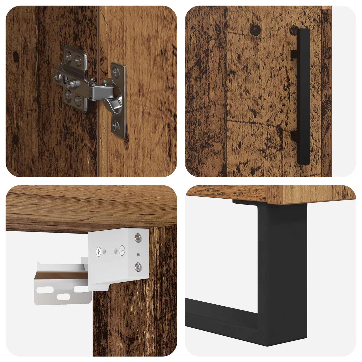 vidaXL Highboard 2 pcs Παλιό Ξύλο Επεξεργασμένο ξύλο