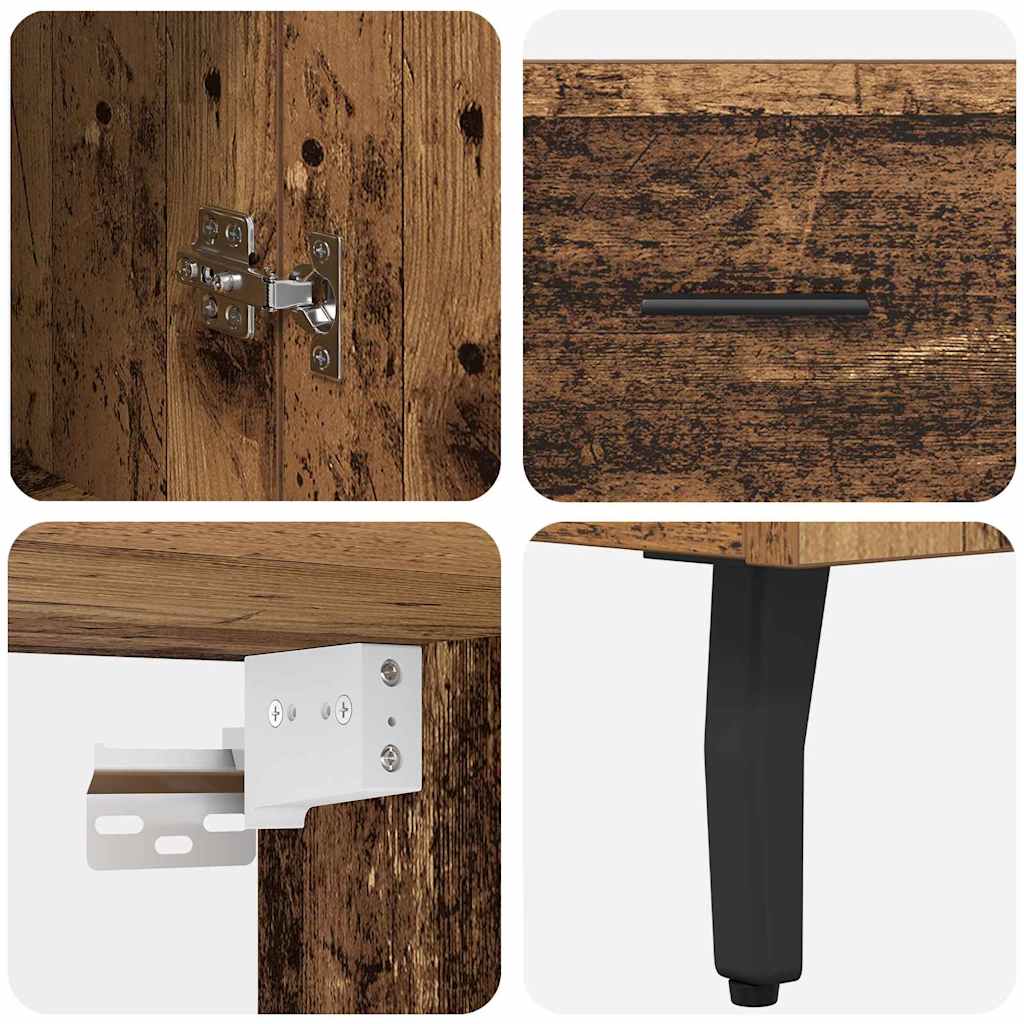 vidaXL Highboard 2 pcs Παλιό Ξύλο Επεξεργασμένο ξύλο