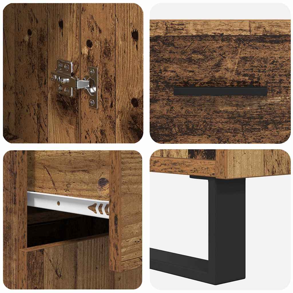 vidaXL Highboard 2 τμχ. Παλιό ξύλο 69,5 x 34 x 180 εκ.