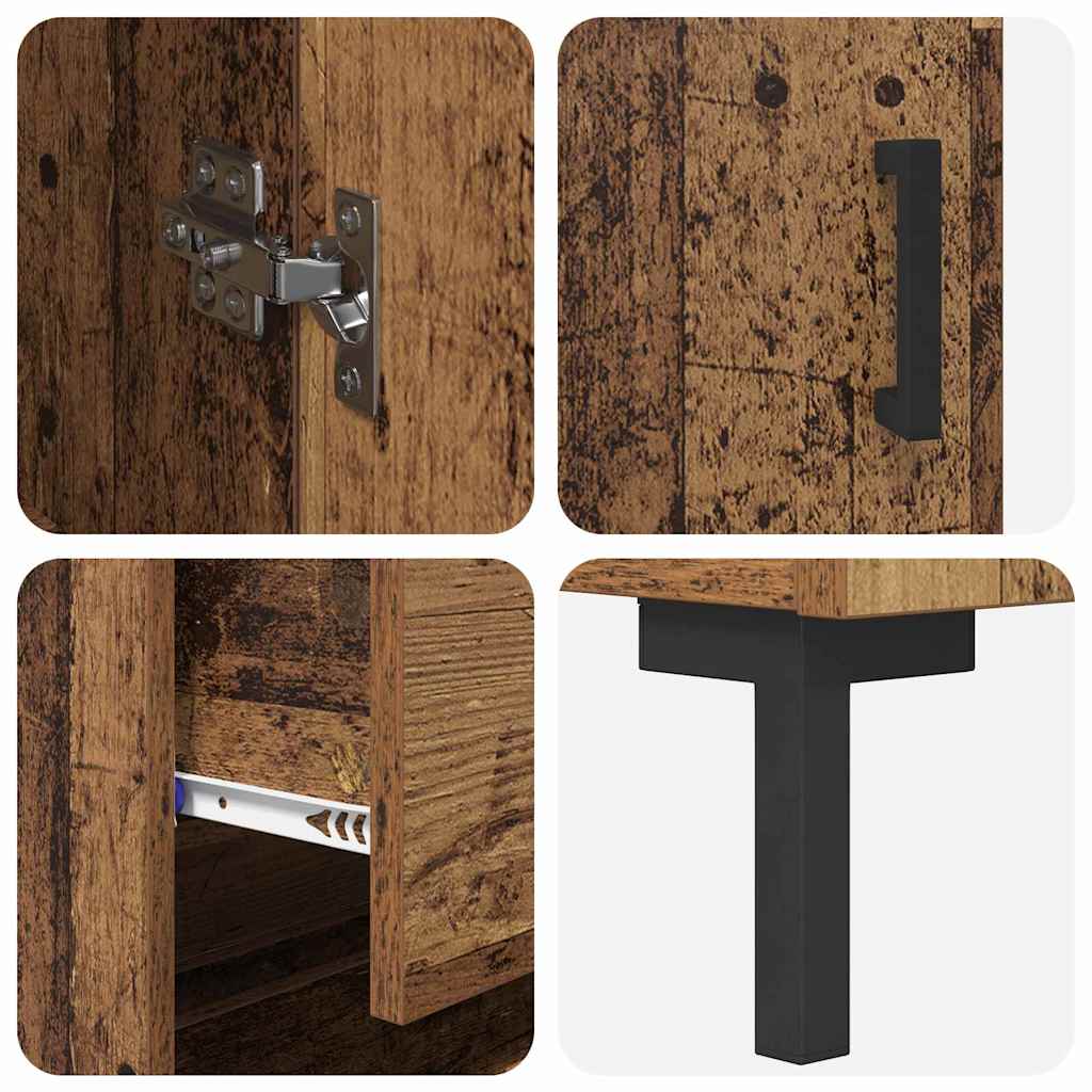 vidaXL Highboard Επιτοίχιο 2 pcs Παλιό ξύλο 69,5 x 34 x 180 εκ.