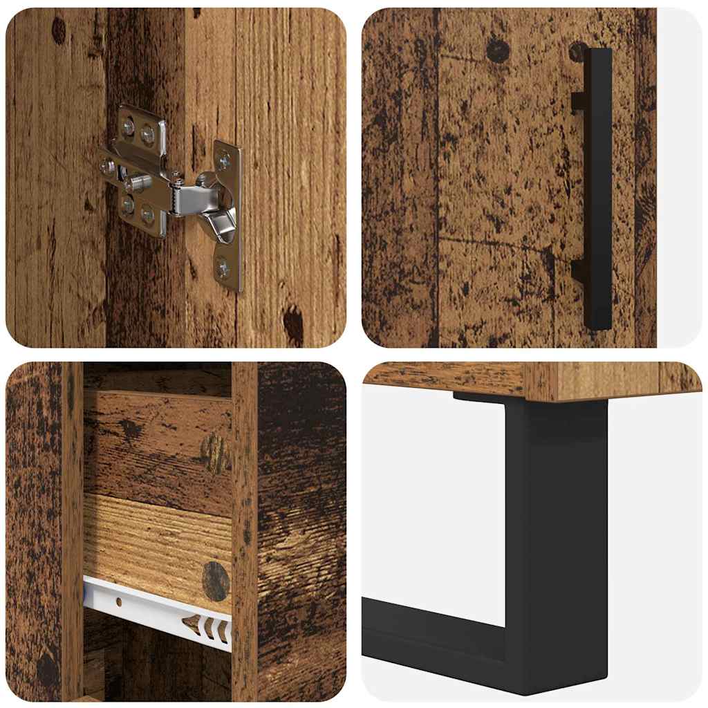 vidaXL Highboard 2 τμχ. Παλιό Ξύλο 69,5 x 34 x 180 εκ.