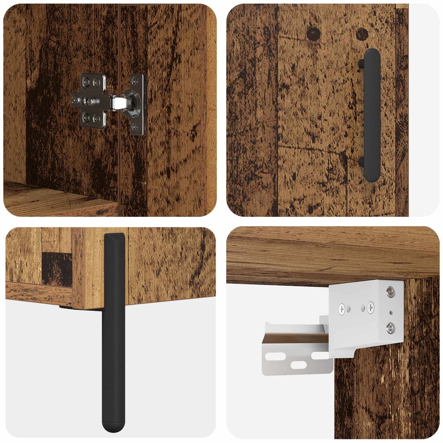 vidaXL Highboard Παλιό Ξύλο 69,5 x 34 x 180 εκ. Επεξεργασμένο ξύλο