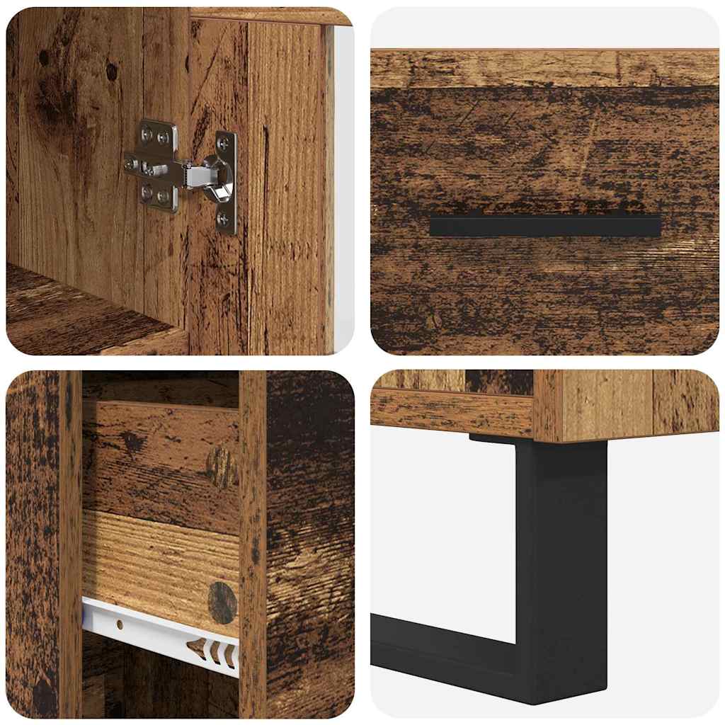 vidaXL Highboard Παλιό Ξύλο 34,5 x 34 x 180 εκ. Επεξεργασμένο Ξύλο