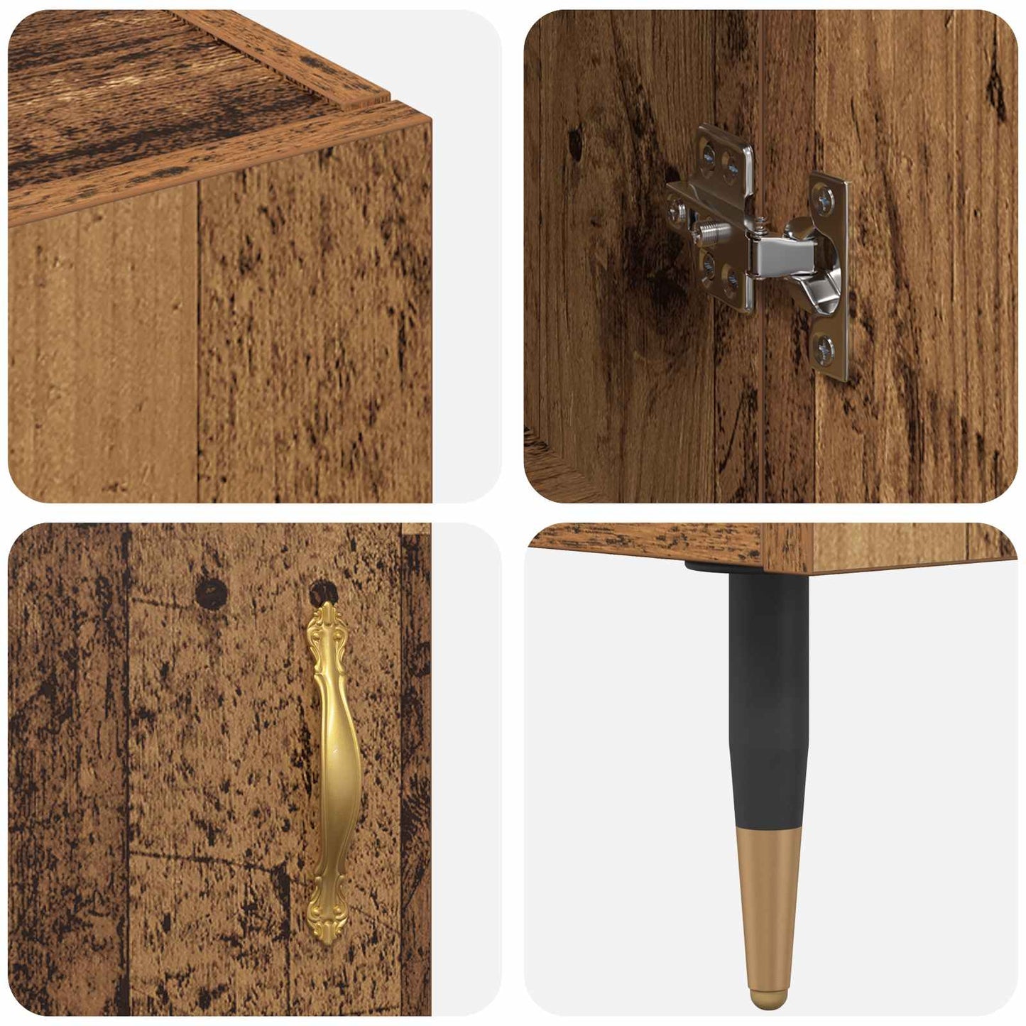 vidaXL Highboard Παλιό Ξύλο 69,5 x 34 x 180 εκ. Επεξεργασμένο Ξύλο