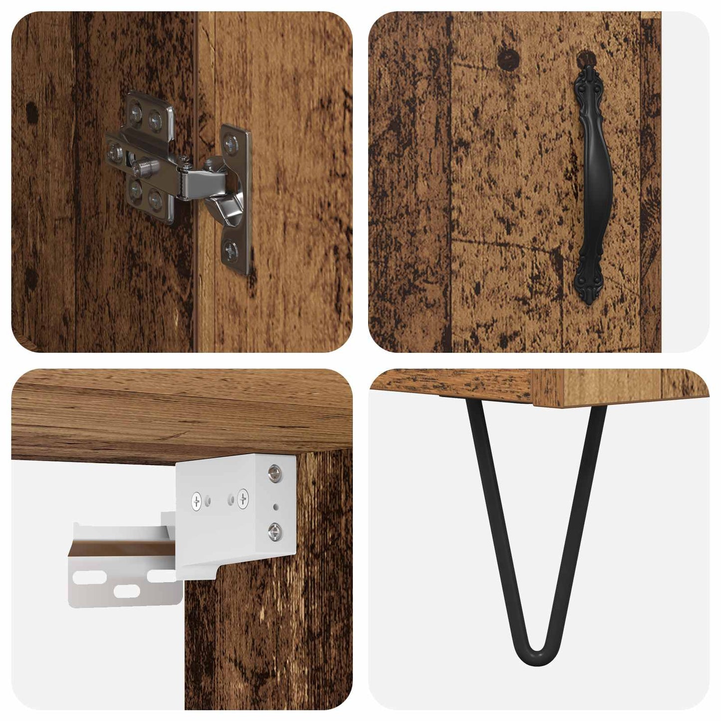 vidaXL Highboard 2 pcs Παλιό ξύλο Επεξεργασμένο ξύλο