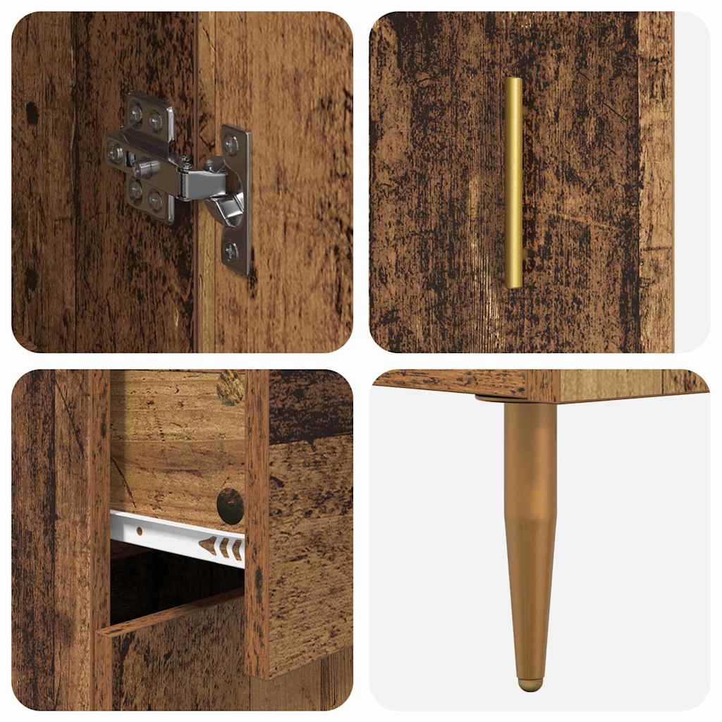 vidaXL Highboard με συρτάρι 2 pcs Παλιό ξύλο Επεξεργασμένο ξύλο