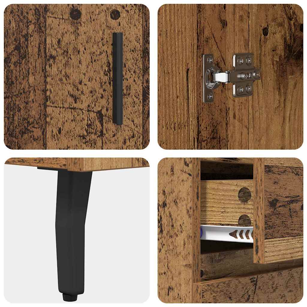 vidaXL Highboard με συρτάρι 2 pcs Παλιό Ξύλο Επεξεργασμένο ξύλο