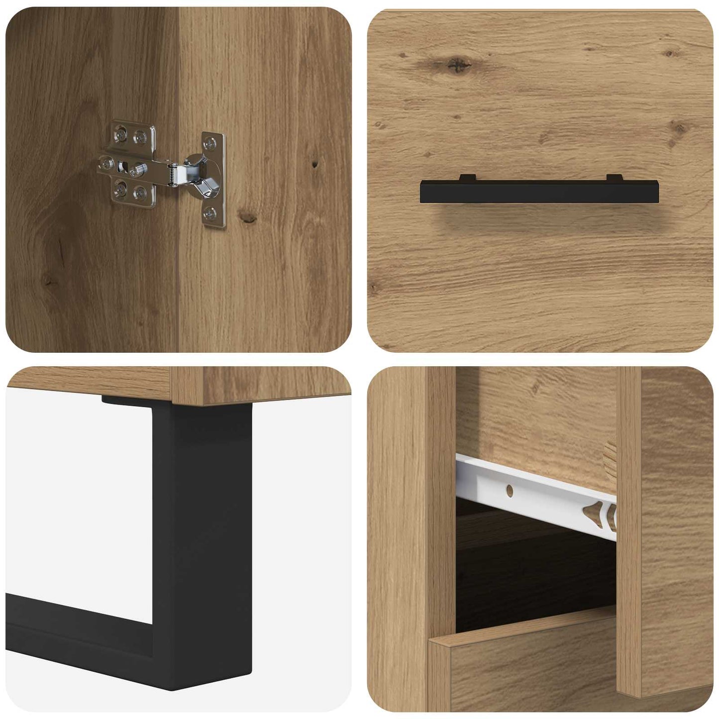 vidaXL Highboard Artisan Oak 69,5 x 34 x 180 εκ. Επεξεργασμένο ξύλο