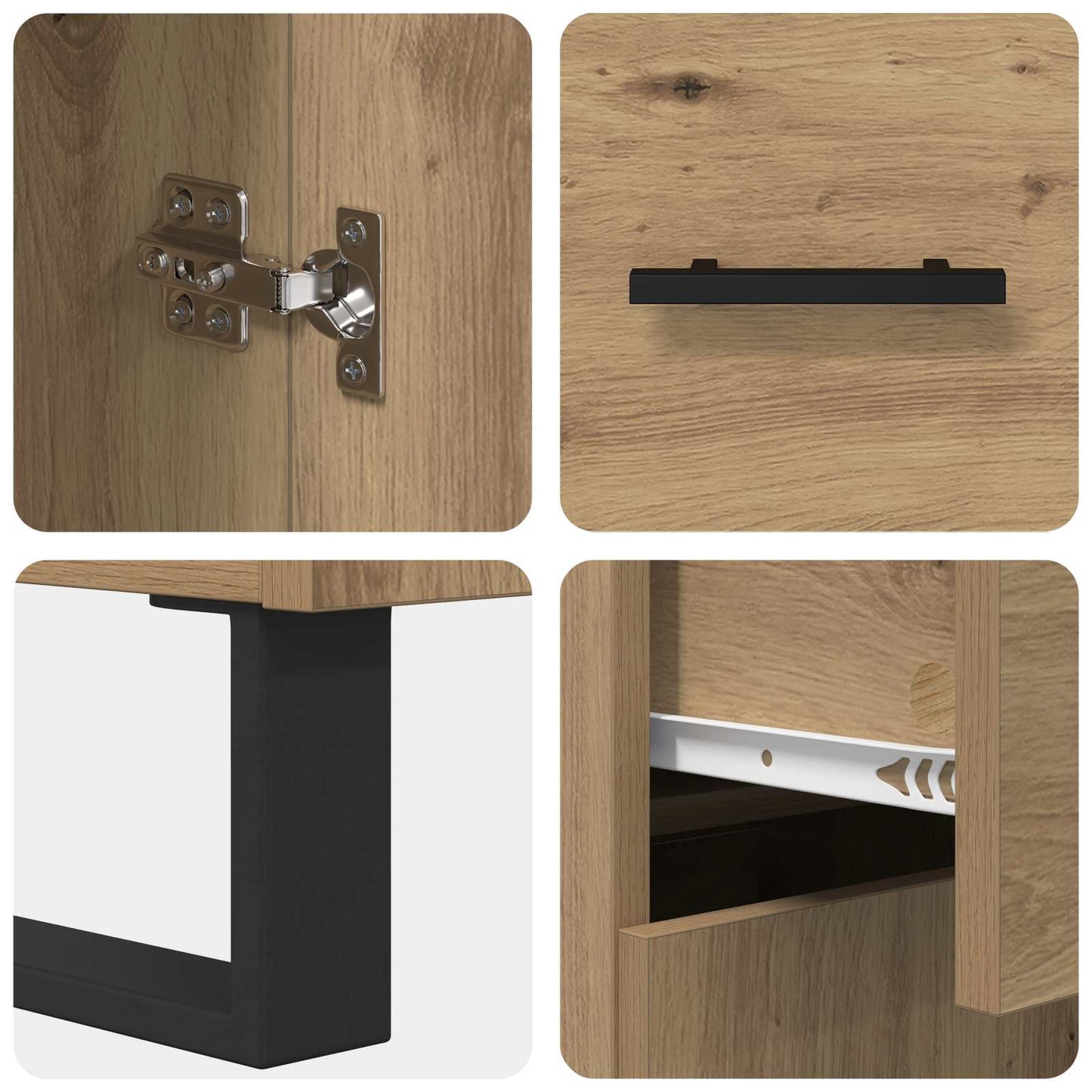 vidaXL Highboard με συρτάρι 2 pcs Artisan Oak Επεξεργασμένο ξύλο