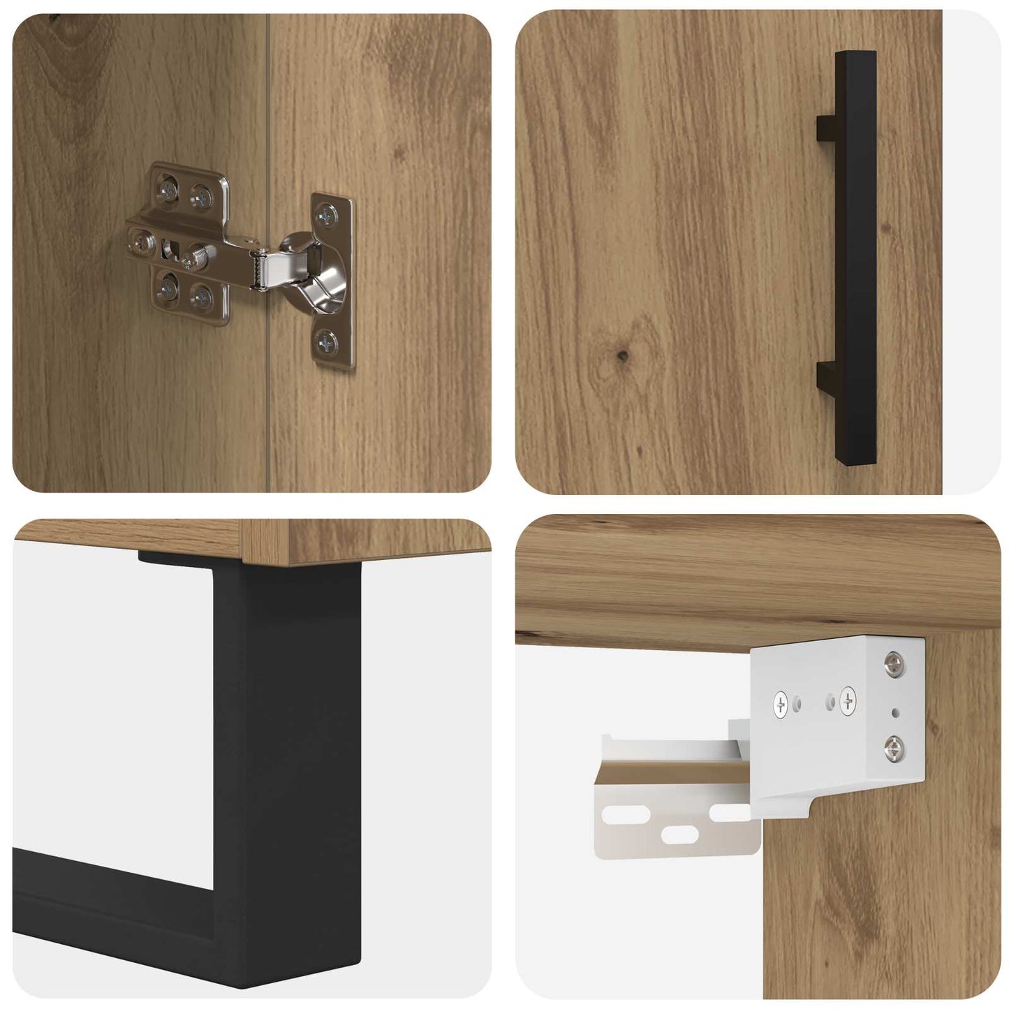 vidaXL Highboard 2 pcs Artisan Oak Επεξεργασμένο ξύλο