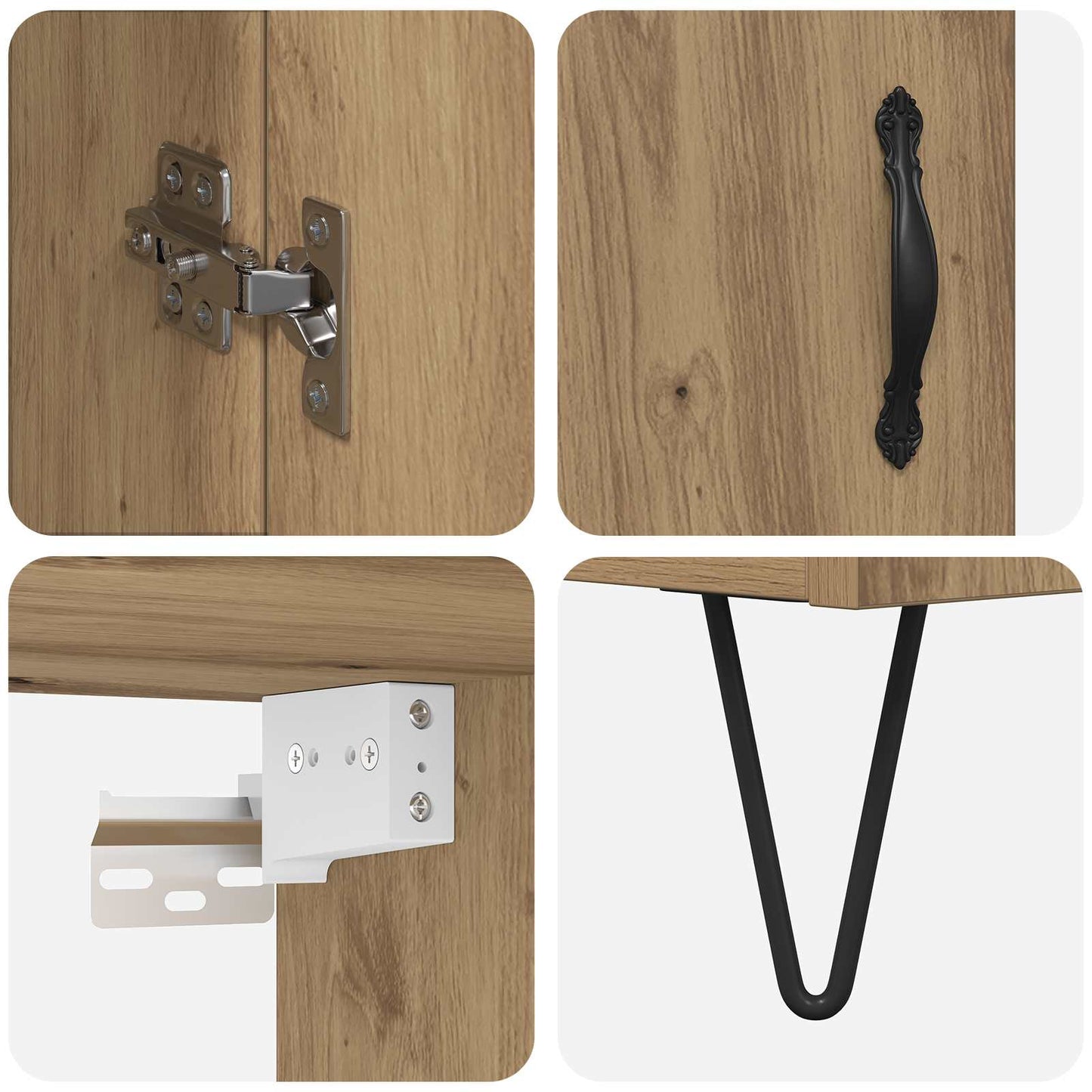 vidaXL Highboard Artisan Oak 69,5 x 34 x 180 εκ. Επεξεργασμένο Ξύλο
