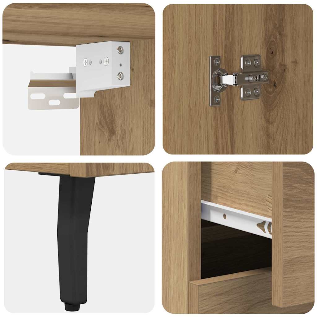 vidaXL Highboard με συρτάρι Artisan Oak 69,5 x 34 x 180 εκ.