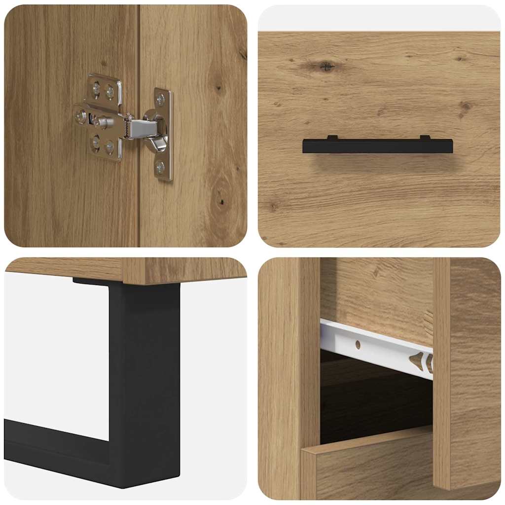 vidaXL Highboard με συρτάρι 2 pcs Artisan Oak 69,5 x 34 x 180 εκ.