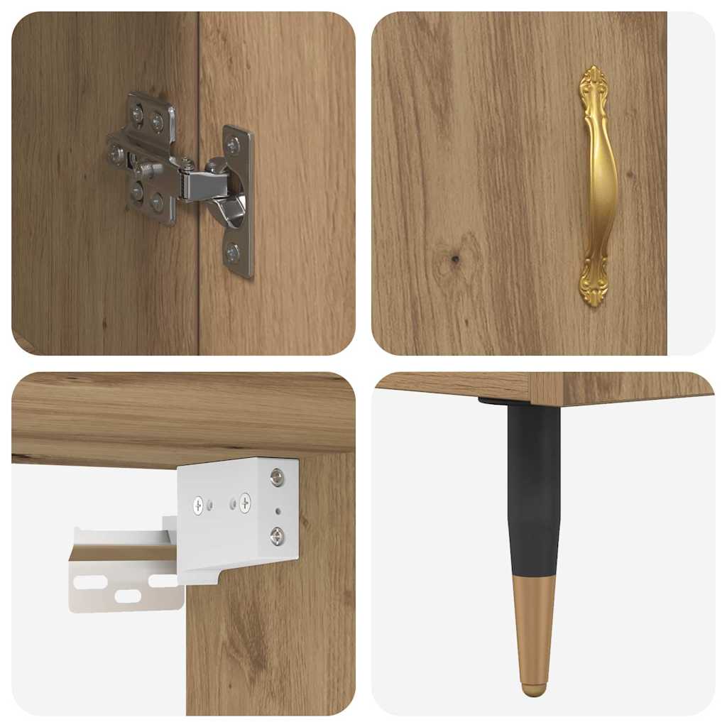 vidaXL Highboard Επιτοίχιο 2 pcs Artisan Oak 69,5 x 34 x 180 εκ.