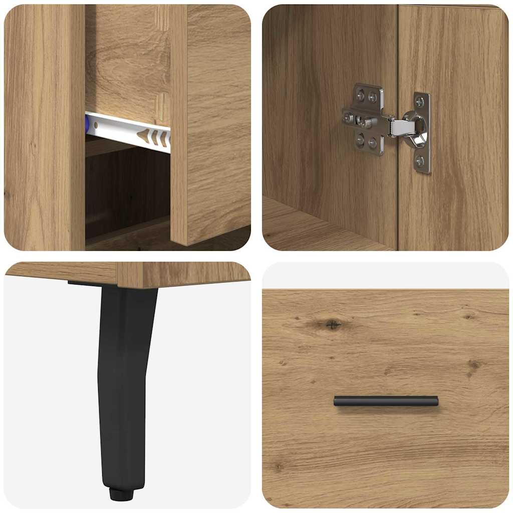 vidaXL Highboard Artisan Oak 34,5 x 34 x 180 εκ. Επεξεργασμένο ξύλο