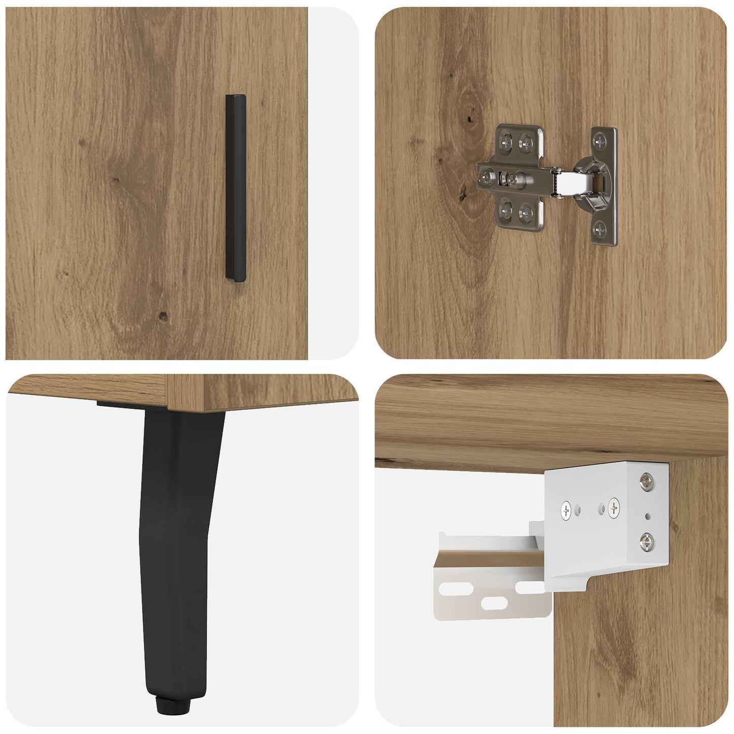 vidaXL Highboard 2 pcs Artisan Oak Επεξεργασμένο ξύλο
