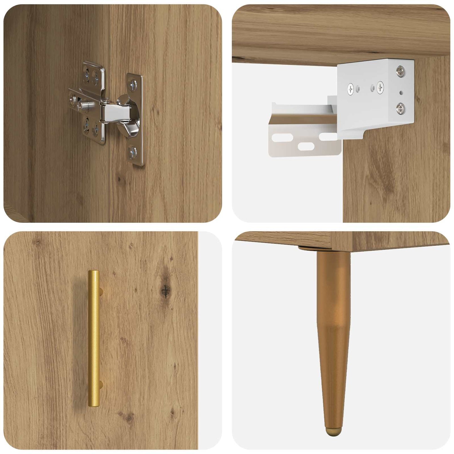 vidaXL Highboard Artisan Oak 69,5 x 34 x 180 εκ. Επεξεργασμένο ξύλο