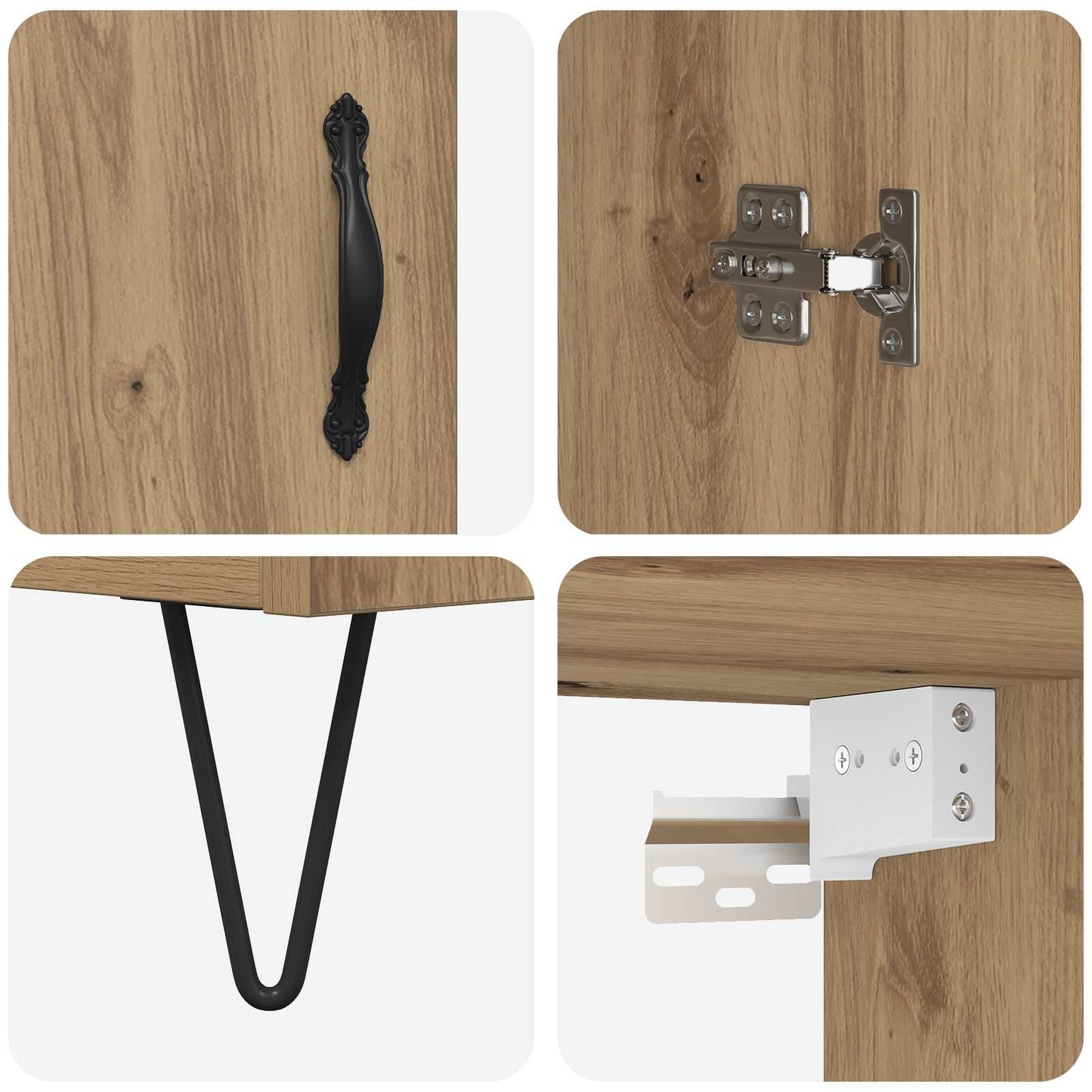 vidaXL Highboard 2 pcs Artisan Oak Επεξεργασμένο ξύλο