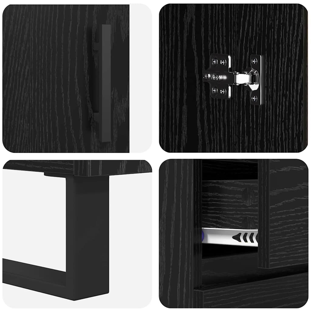 vidaXL Highboard 2 pcs Μαύρη Οξυά 69,5 x 34 x 180 εκ.