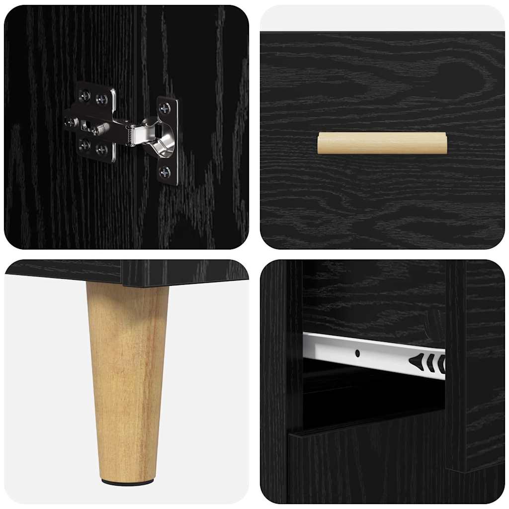 vidaXL Highboard Μαύρη Οξυά 69,5 x 34 x 180 εκ. Επεξεργασμένο ξύλο