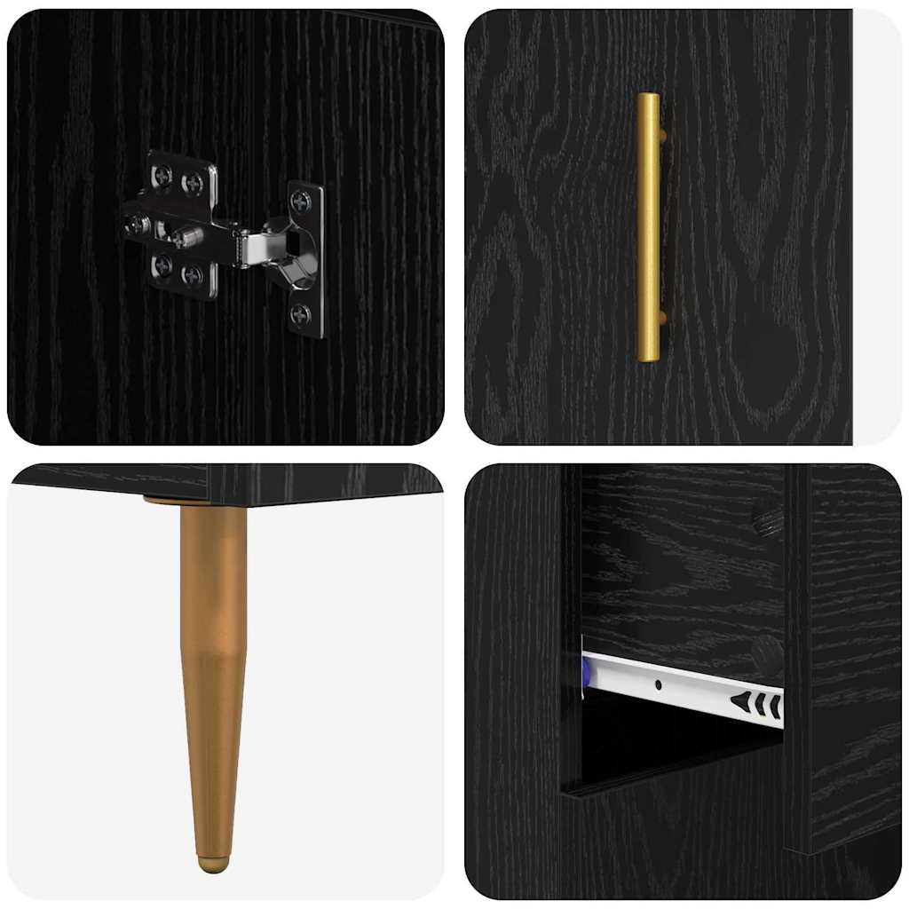 vidaXL Highboard Μαύρη Οξυά 69,5 x 34 x 180 εκ. Επεξεργασμένο ξύλο