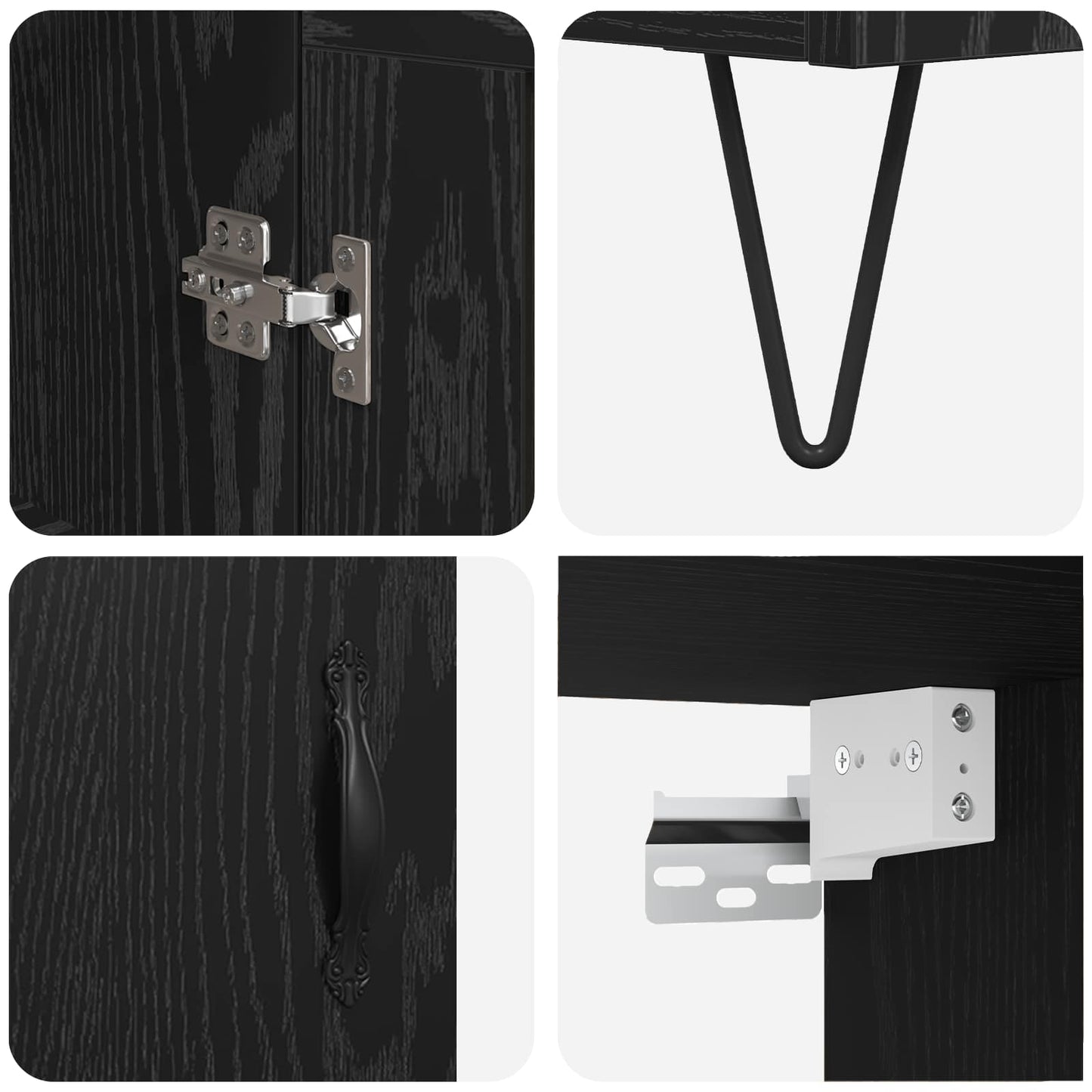 vidaXL Highboard Μαύρη Οξυά 69,5 x 34 x 180 εκ. Επεξεργασμένο ξύλο