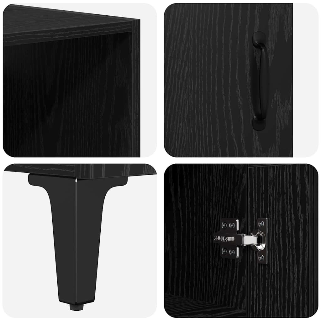 vidaXL Highboard Μαύρη Οξυά 69,5 x 34 x 180 εκ. Επεξεργασμένο ξύλο