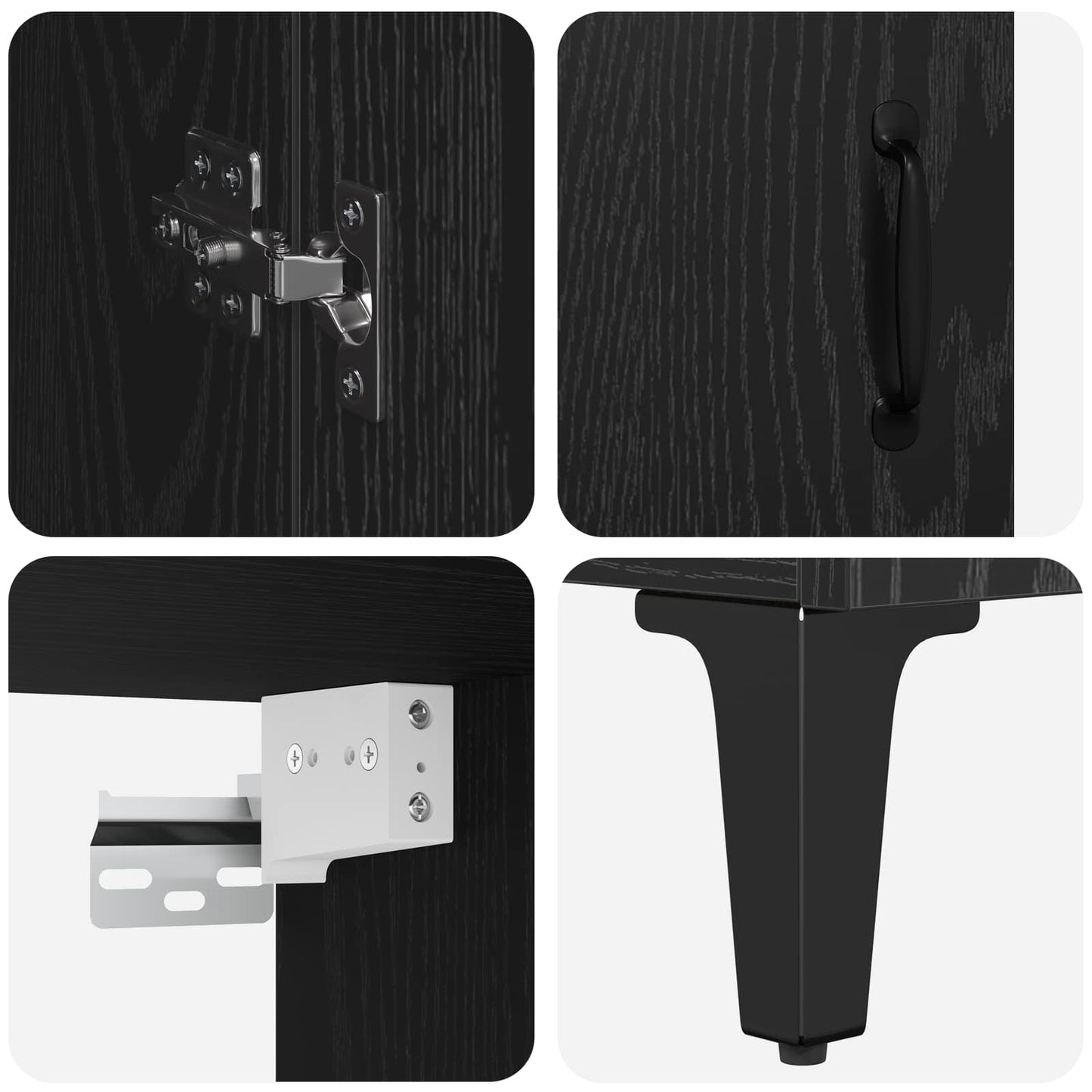 vidaXL Highboard Μαύρη Οξυά 69,5 x 34 x 180 εκ. Επεξεργασμένο ξύλο