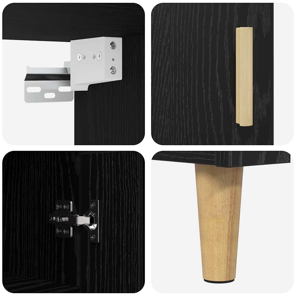 vidaXL Highboard Μαύρη Οξυά 69,5 x 34 x 180 εκ. Επεξεργασμένο ξύλο