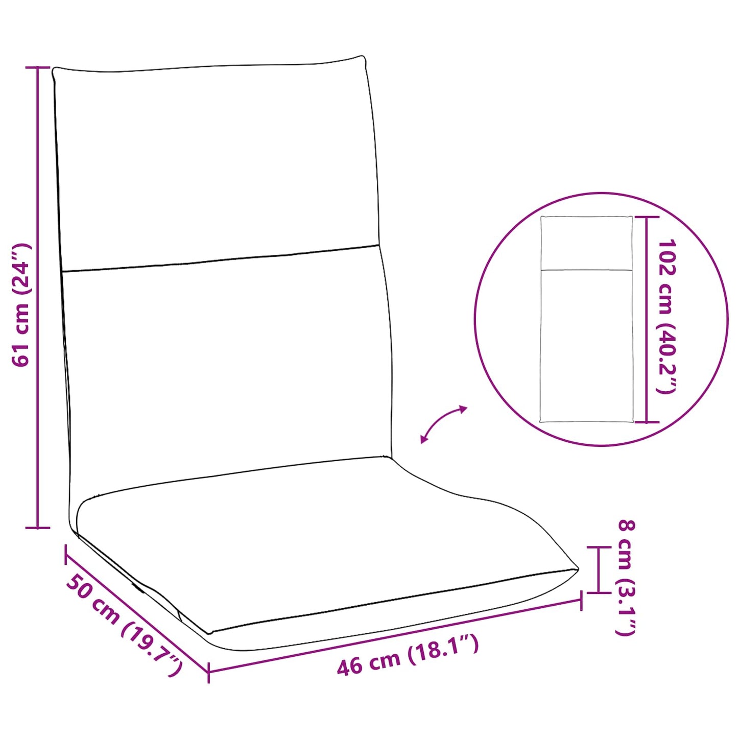 vidaXL Καρέκλα Δαπέδου Θαλασσί 46 x 50 x 61 εκ. Βελούδο