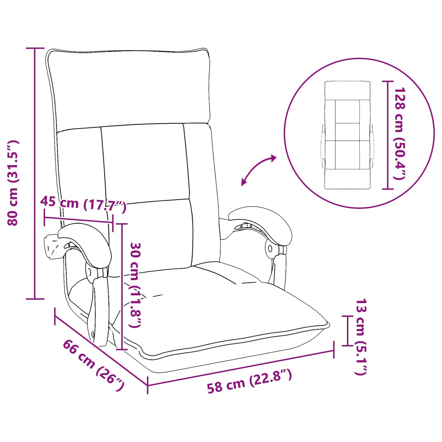 vidaXL Καρέκλα Δαπέδου Taupe 66 x 66 x 80 εκ ύφασμα