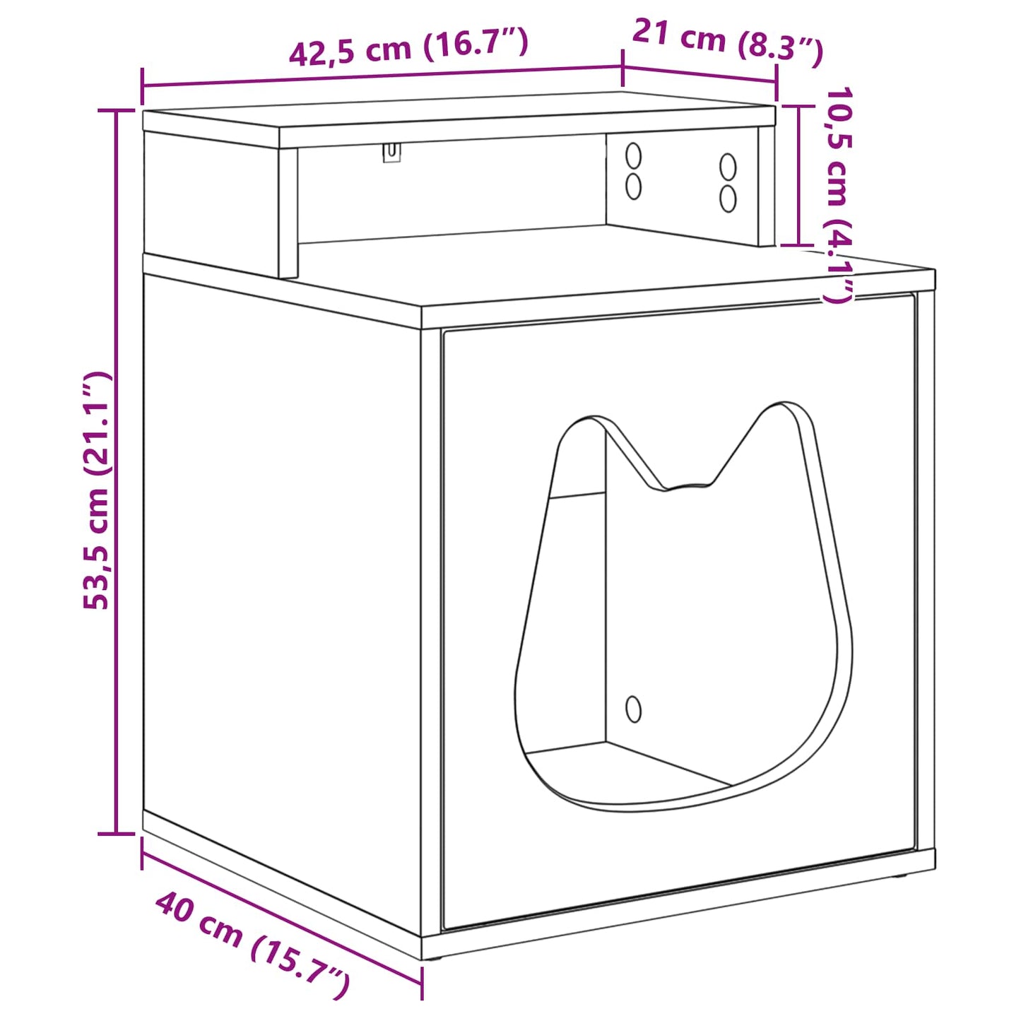 vidaXL Σπίτι Γάτας Artisian Δρυς 42,5 x 40 x 53,5 εκ