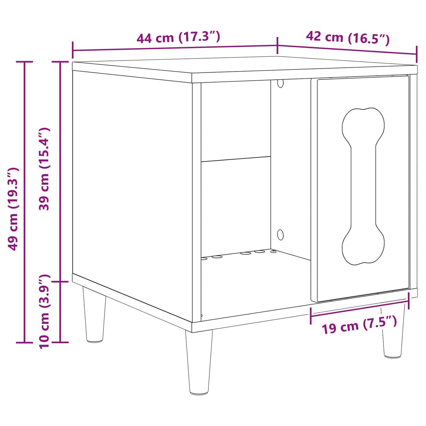 vidaXL Σπίτι Σκύλου Παλαιωμένο ξύλο 44 x 42 x 49 εκ.