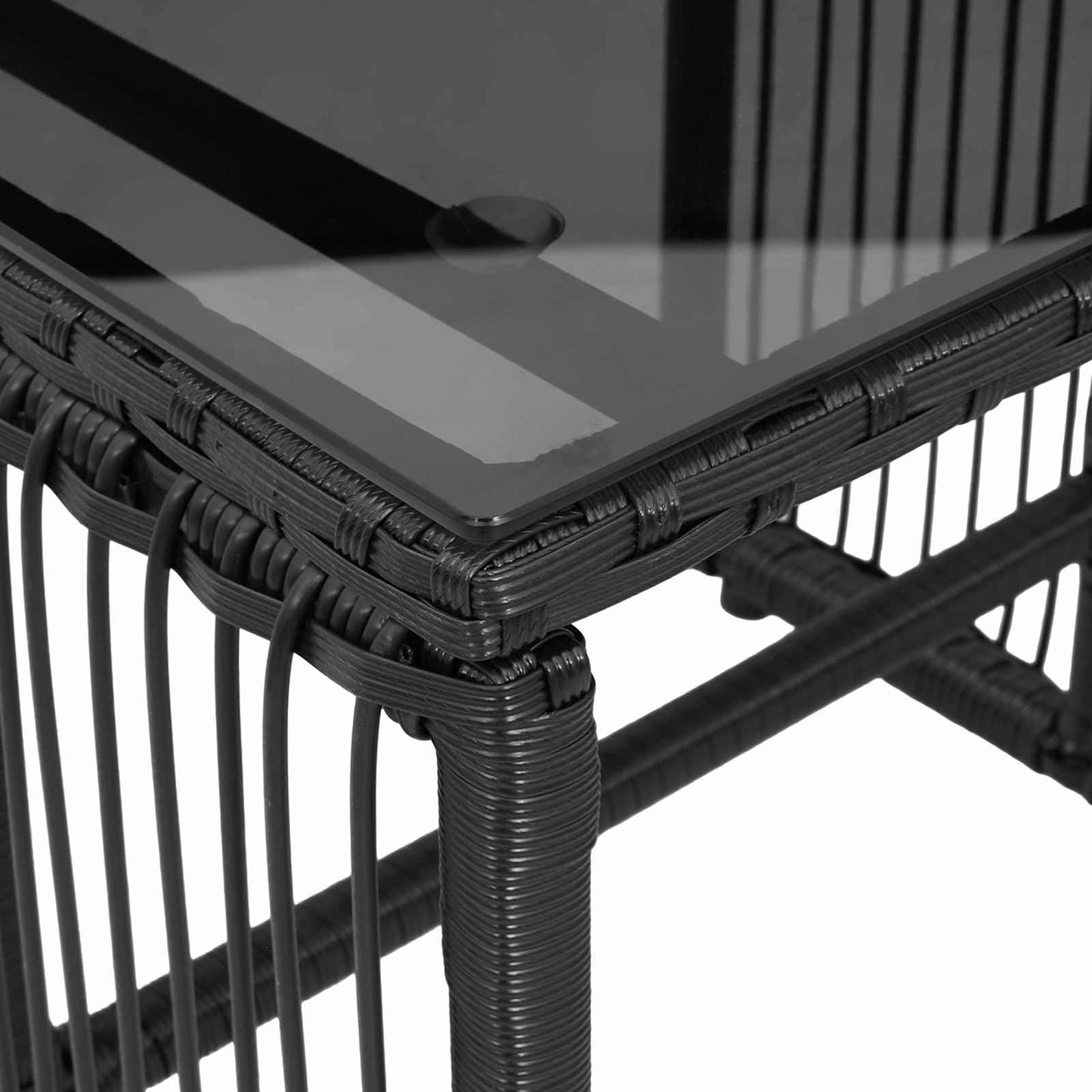 vidaXL Σετ Εξωτερικών Επίπλων 7 τμχ. Μαύρο και Τυρκουάζ