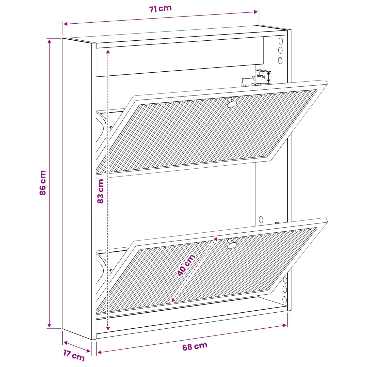 vidaXL Τοίχου Ντουλάπα Παπουτσιών EDE 71 x 17 x 86 εκ. Γκρι Sonoma