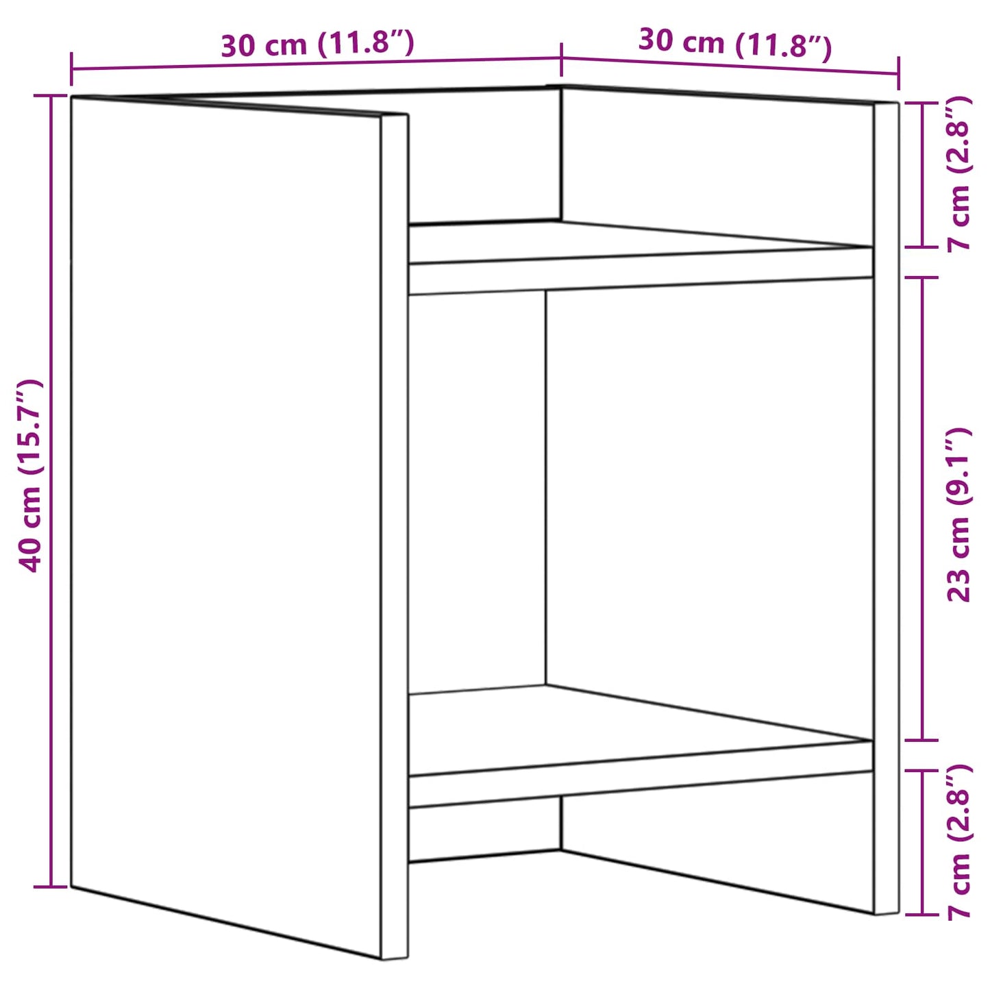 vidaXL Βάση φυτών 2 τεμ. Καπνισμένο Ξύλο Δρυός 30 x 30 x 40 cm