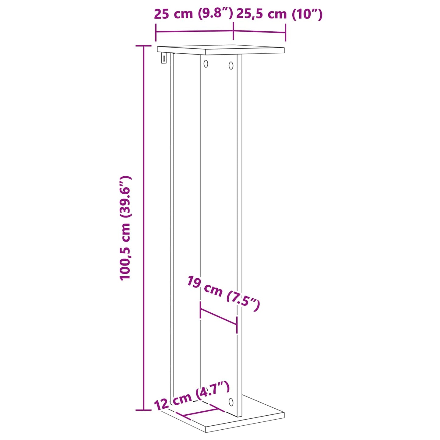 vidaXL Βάση φυτών 2 τμχ. Δρύς Sonoma 25 x 25,5 x 100,5 εκ.