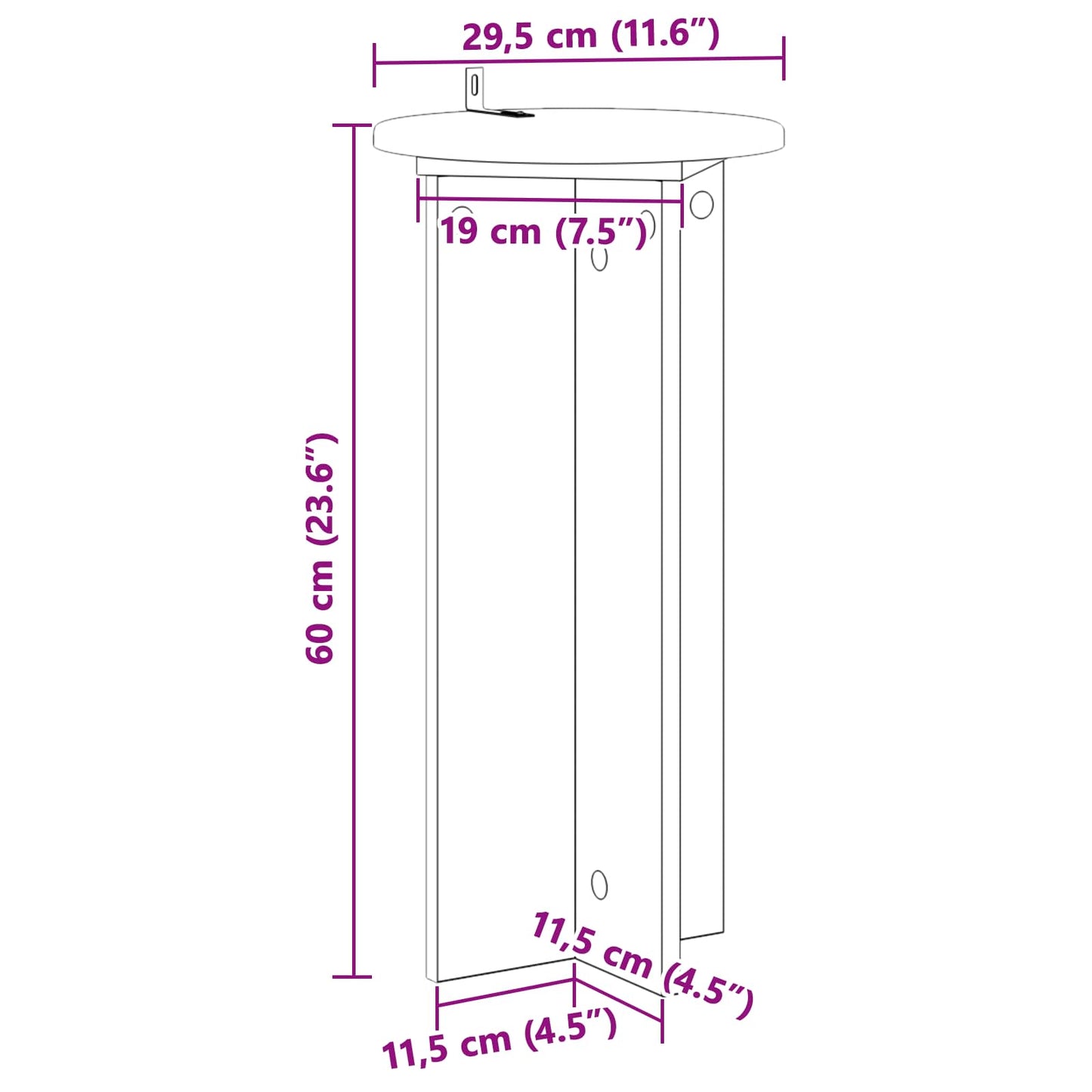 vidaXL Βάση φυτών 2 τμχ. Παλαιωμένο ξύλο 29,5 x 29,5 x 60 εκ.