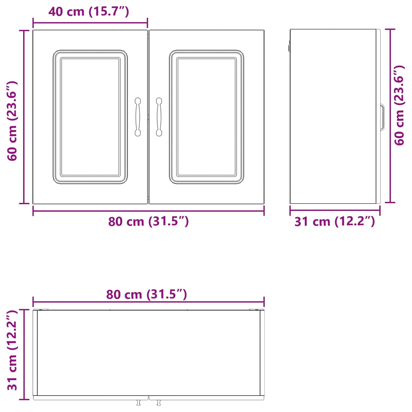 vidaXL Πάνελ πλυντηρίου πιάτων Kalmar Μαύρη Οξυά 80 x 31 x 60 εκ