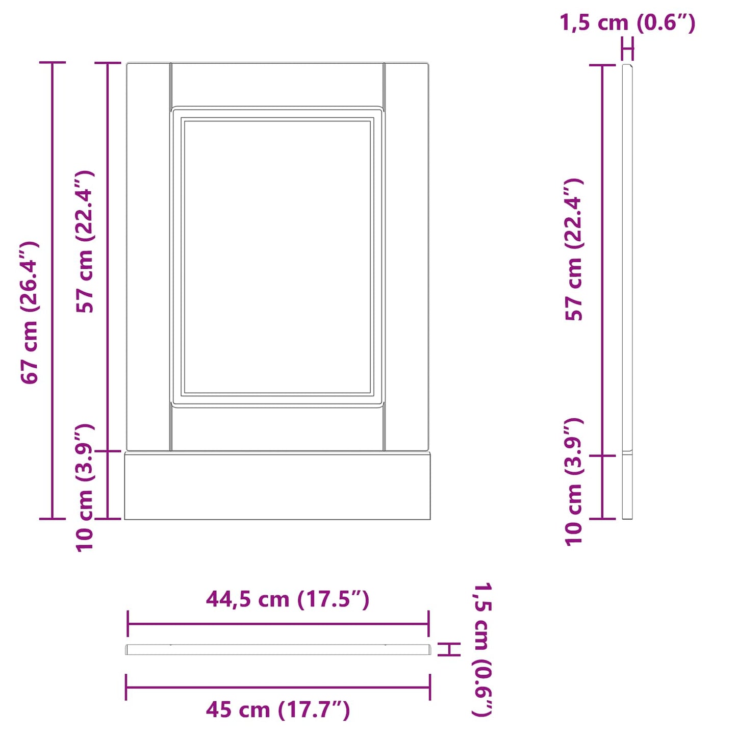 vidaXL Ντουλάπα Κουζίνας Μαύρη Οξυά 45 x 1,5 x 67 εκ.