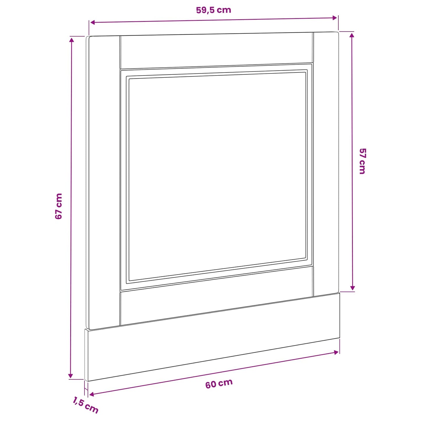 vidaXL Πάνελ πλυντηρίου πιάτων Μαύρη Οξυά 60 x 1,5 x 57 εκ